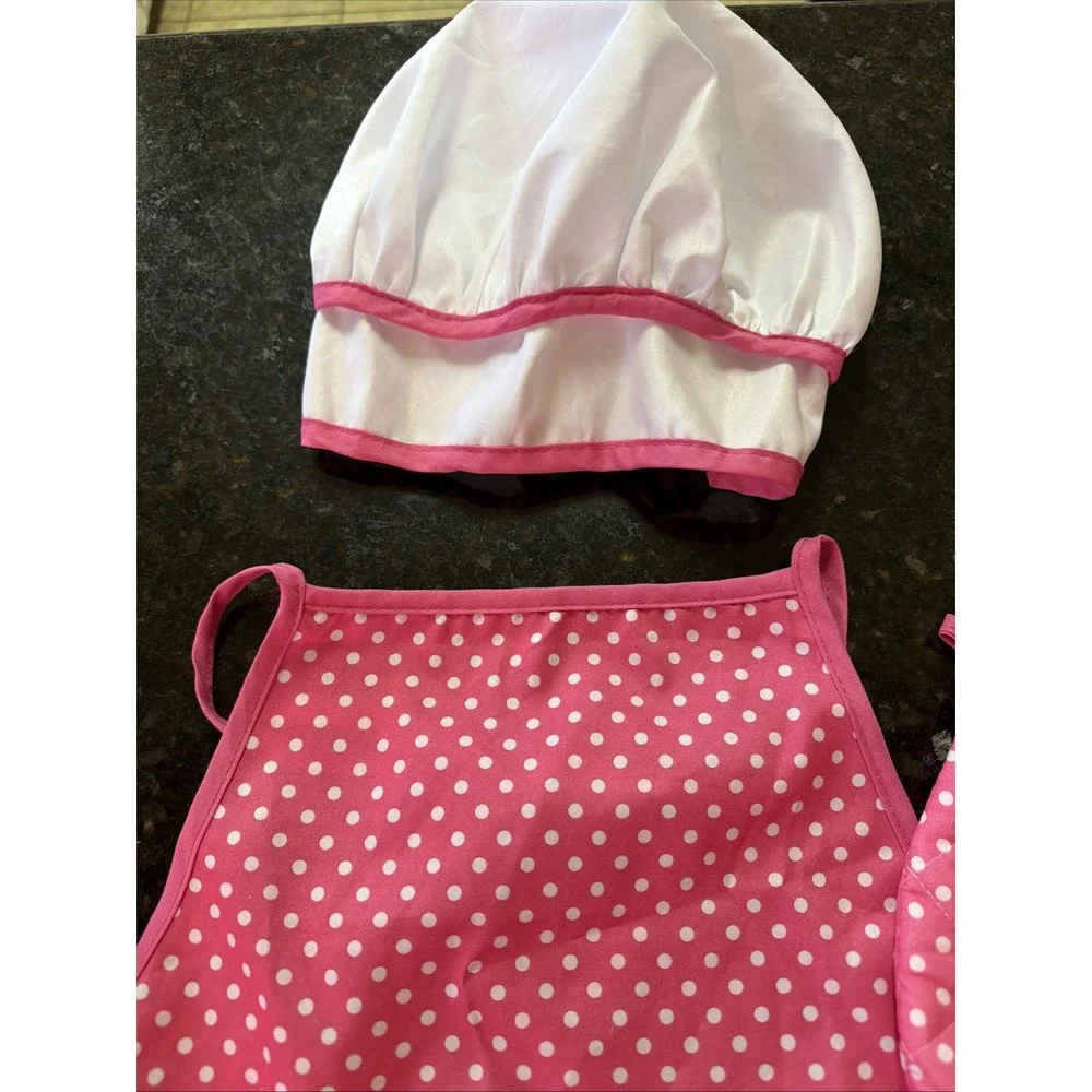 18 In Doll Baking Apron Jacket Accessories Kitchen w/‎ Girls Apron And Chefs Hat